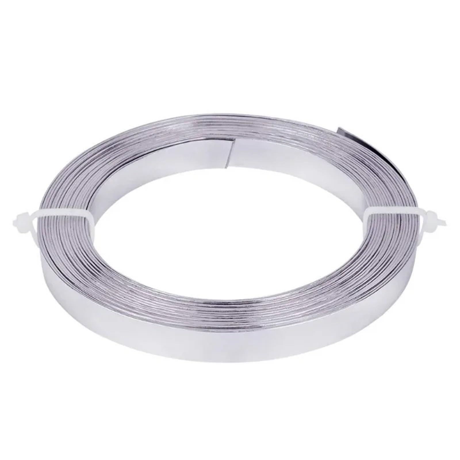 Filo Alluminio 32 Piedi, 2 Rotoli, 3,0 mm di Larghezza, Filo di Alluminio Piatto for Gioielli, Calibro 18, for castoni, sculture, Armature e creazione di Gioielli.(AECH-03629)