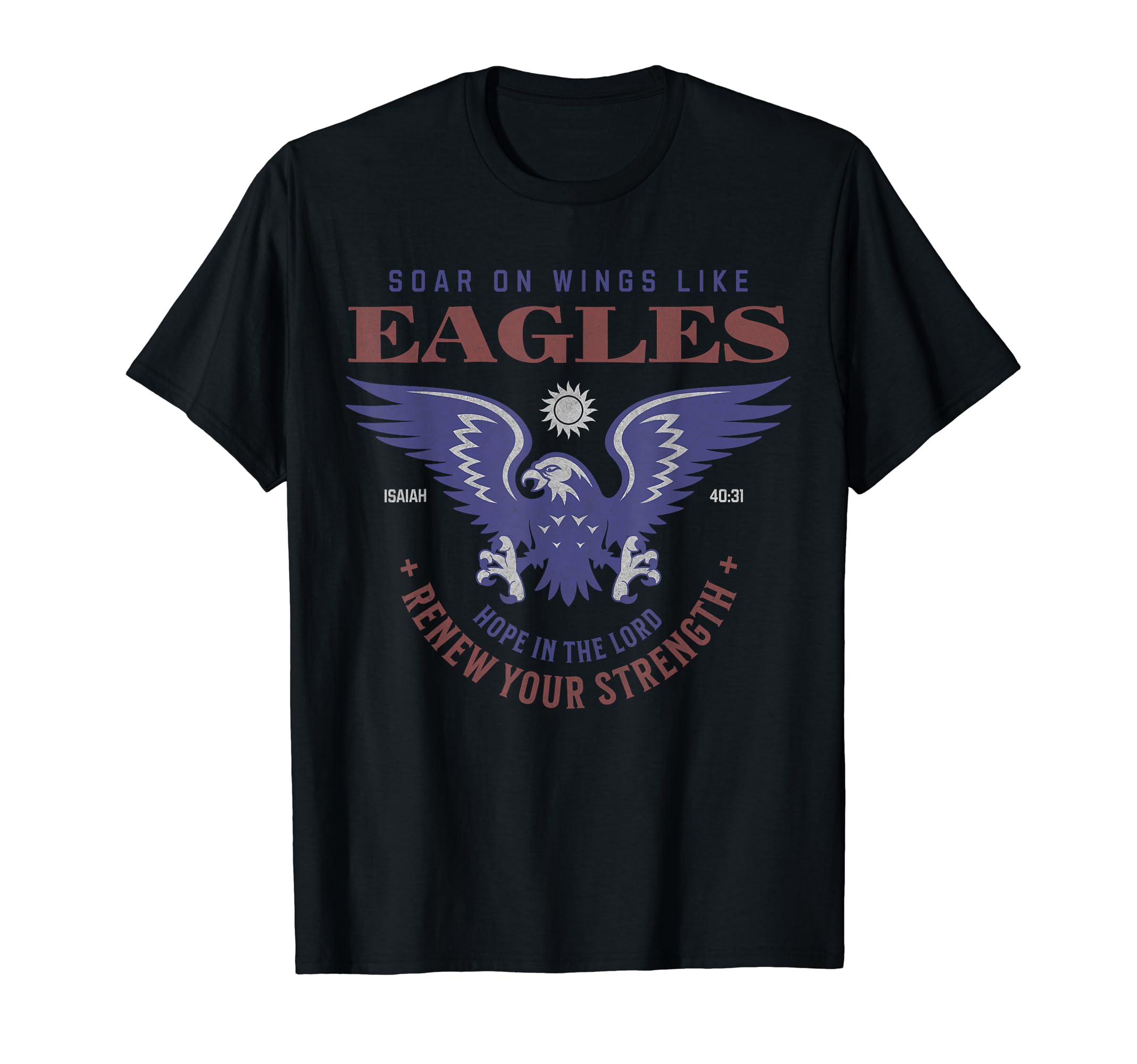 Amazon | Soar on Wings Like Eagles 聖書 ヴィンテージ パトリオットイーグル Tシャツ | Tシャツ・カットソー 通販