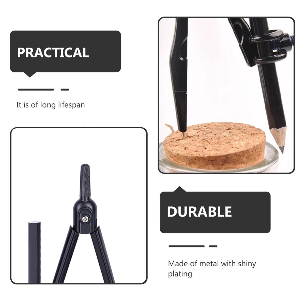 Compas de Puntas - Grande Compás Escolar Divisor de ala de Marcado Brújula Profesional,Compas Carpintero Scratch Compass Medidor de Distancia Cuero De Dibujo,para geometría,Dibujo y Dibujo