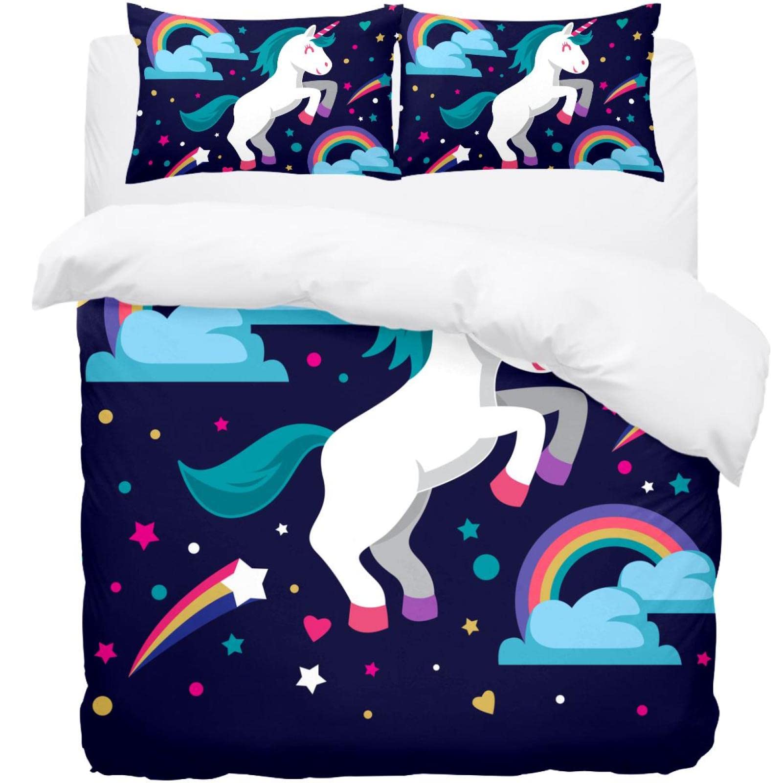 Housse de couette licorne et étoiles, le cadeau d'anniversaire magique