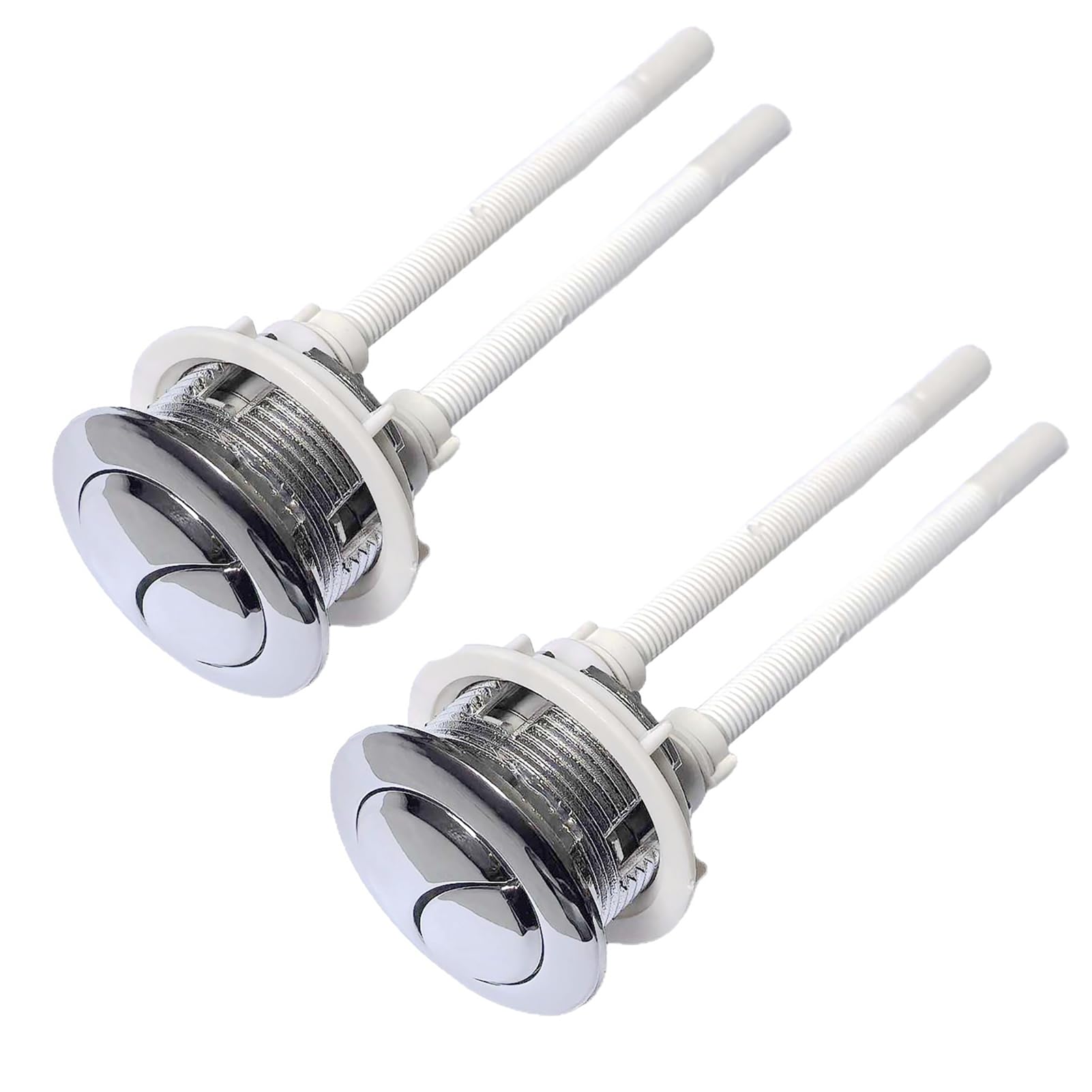 Toilet Push Button Flush Replacement, 2 Pcs Standard 38 mm Toilet Buttons with Four Rods Dual Push Button Toilet Flush Button for Toilet Accessories for Bathroom Toilet Water Tank Repair