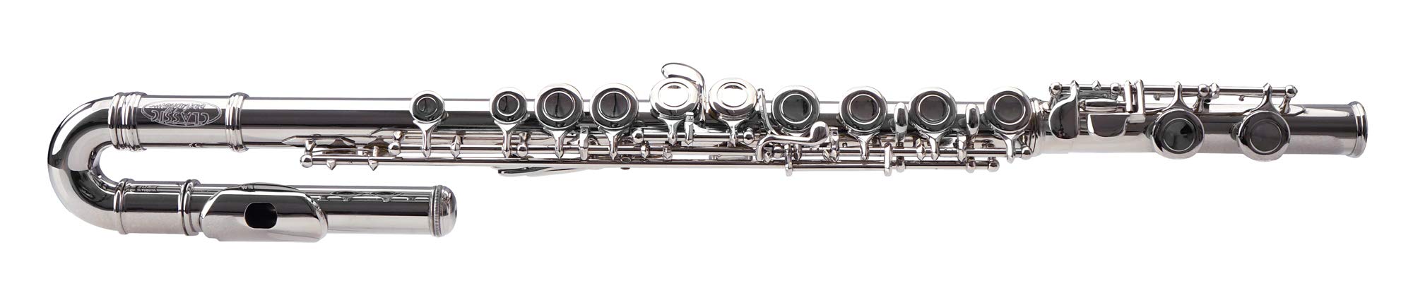 Classic Cantabile FL-100J Querflöte C-Stimmung vernickeltes Neusilber gebogenes gerades Kopfstück Etui Zubehör