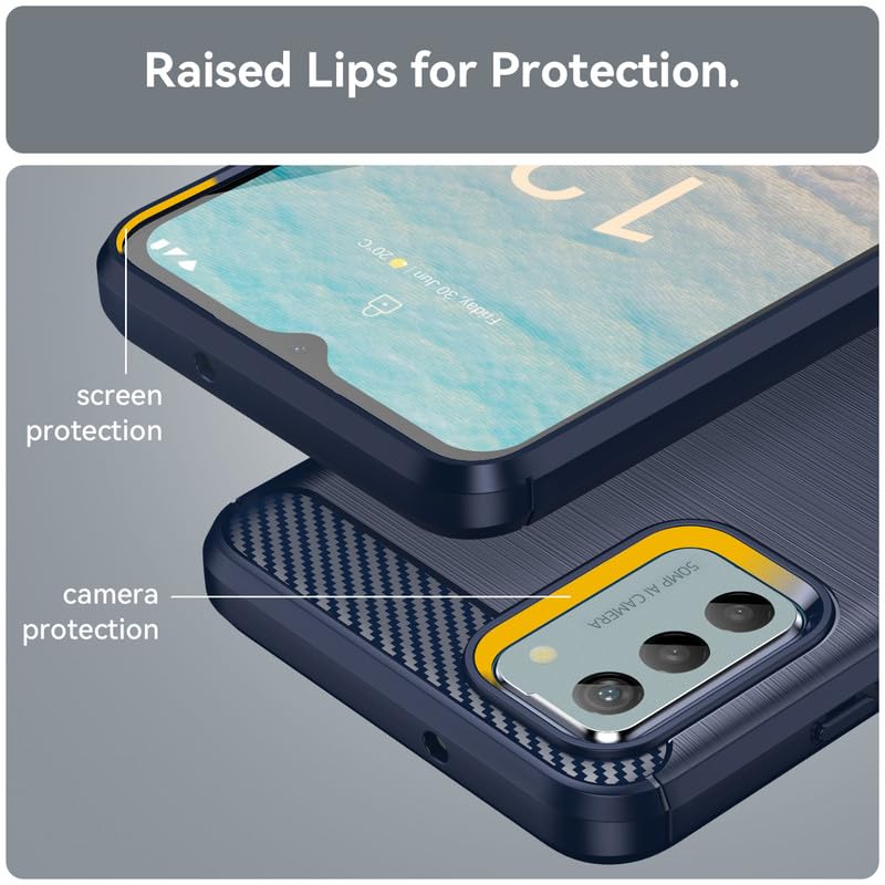 Image of Hybrid Carbon Fiber Back Case for Nokia G42 (Blue)