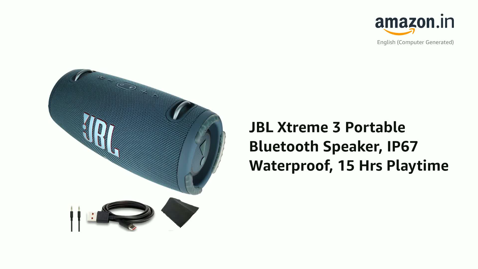 JBL Xtreme 3 Portable Bluetooth Speaker, IP67 Waterproof, 15 Hrs