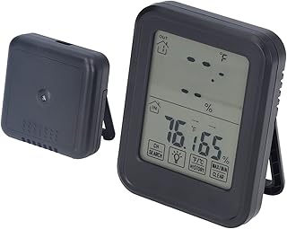 Digital Thermometer Hygrometer, Large LCD Display Design Thermometer Hygrometer Sensor Easy to Operation Smart Hygrometer Accurate Digital Thermometer