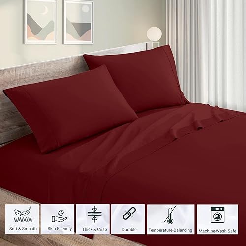 Miniatura 4 de Mattress-Homes Juego de sábanas Split King para cama ajustable, juego de sábanas de 5 piezas, extra suaves, refrescantes, bolsillo profundo de hasta