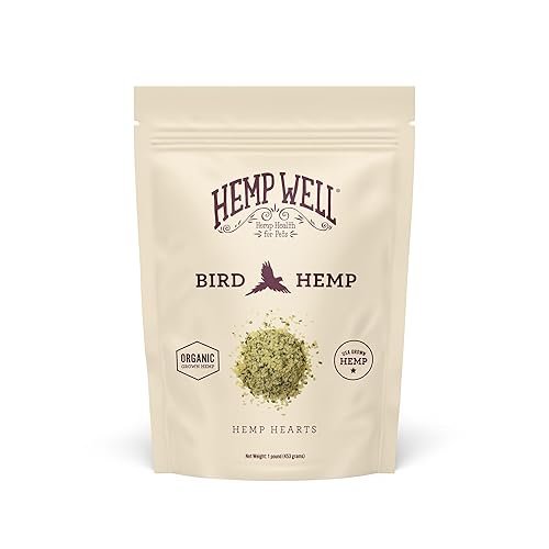 Hemp Well Organic Hemp Hearts –Reduces Feather Plucking, Promotes Relaxation,