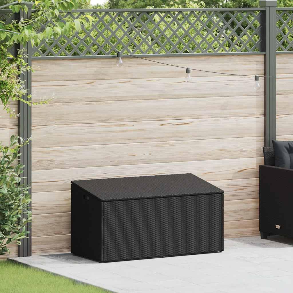 Cassapanca da giardino, 110 x 50 x 58 cm, in resina, intrecciato, per esterni, interni, giardino, balcone, terrazza