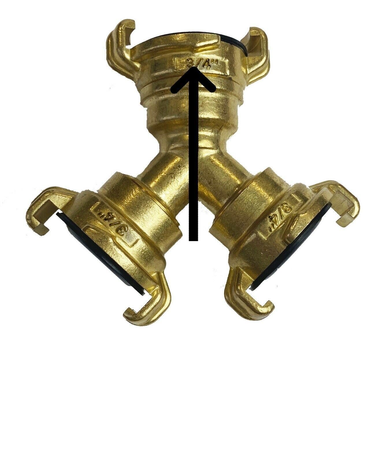 B2C Brass GEKA Type Hose Quick Connect Adapter Claw Fitting Pipe Splitters Lance 3/4 1/2 Male Female (3-Way Splitter)