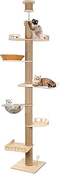 キャットタワー 突っ張り 木製 高さ調整幅235~260cm 爪とぎ 太い支柱 キャットタワー 突っ張り 木製 高さ調整幅235~260cm 爪とぎ 太い支柱