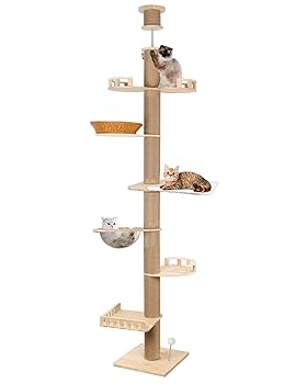 新品　キャットタワー　スリムタイプ　ブラウン　ネコタワー　突っ張り式 キャットタワー 猫タワー 突っ張り スリム 高さ230-280cm対応