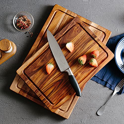 Tabla de Cortar de Madera Acacia con Surco y Asas 38x25 cm miniatura 3