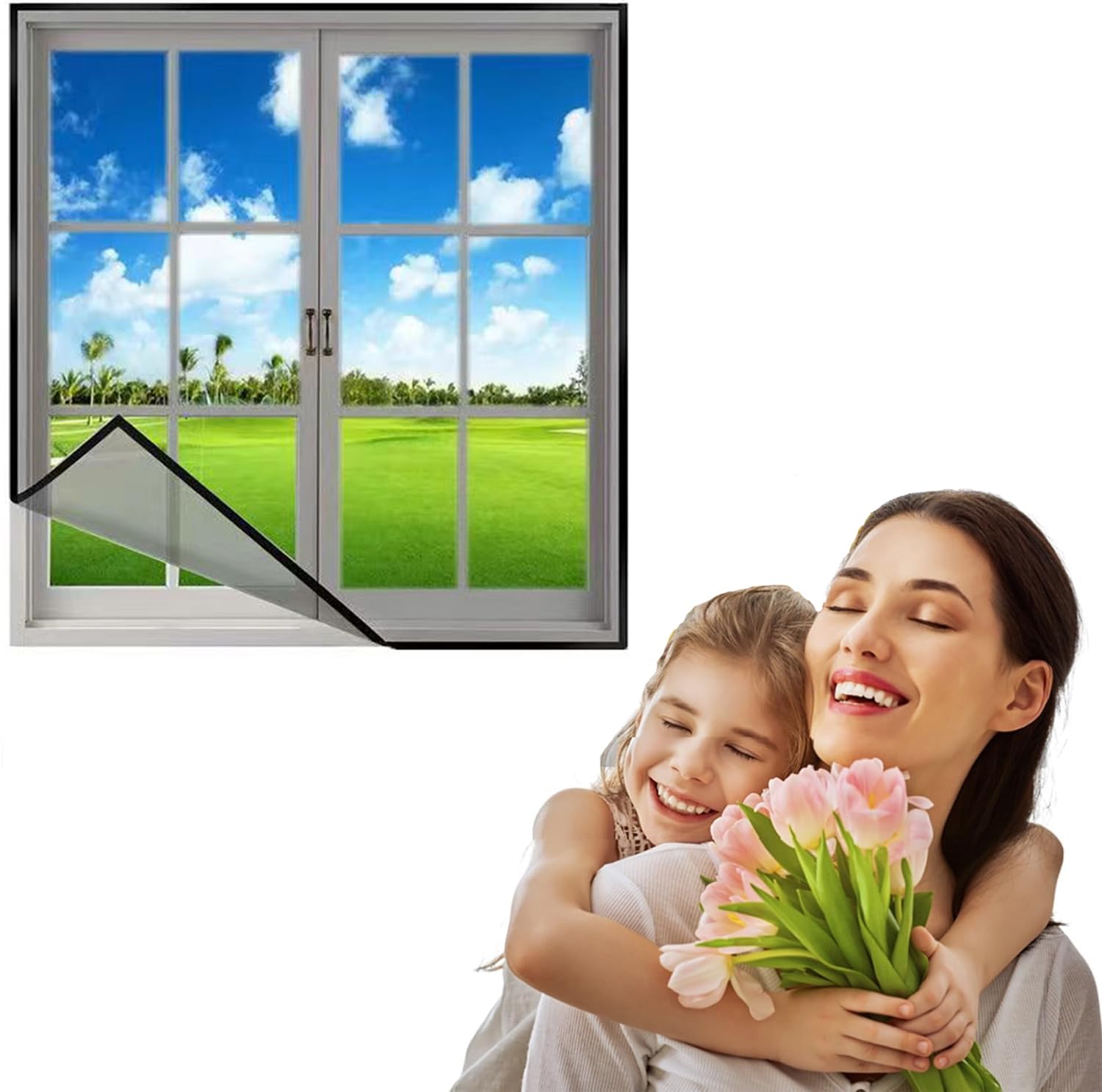 Dfeppjhg Light 50X200cm Window Fly Screen Mesh,Window Fly Screen Net Easy To Install Without Drilling For All Kinds Of Window