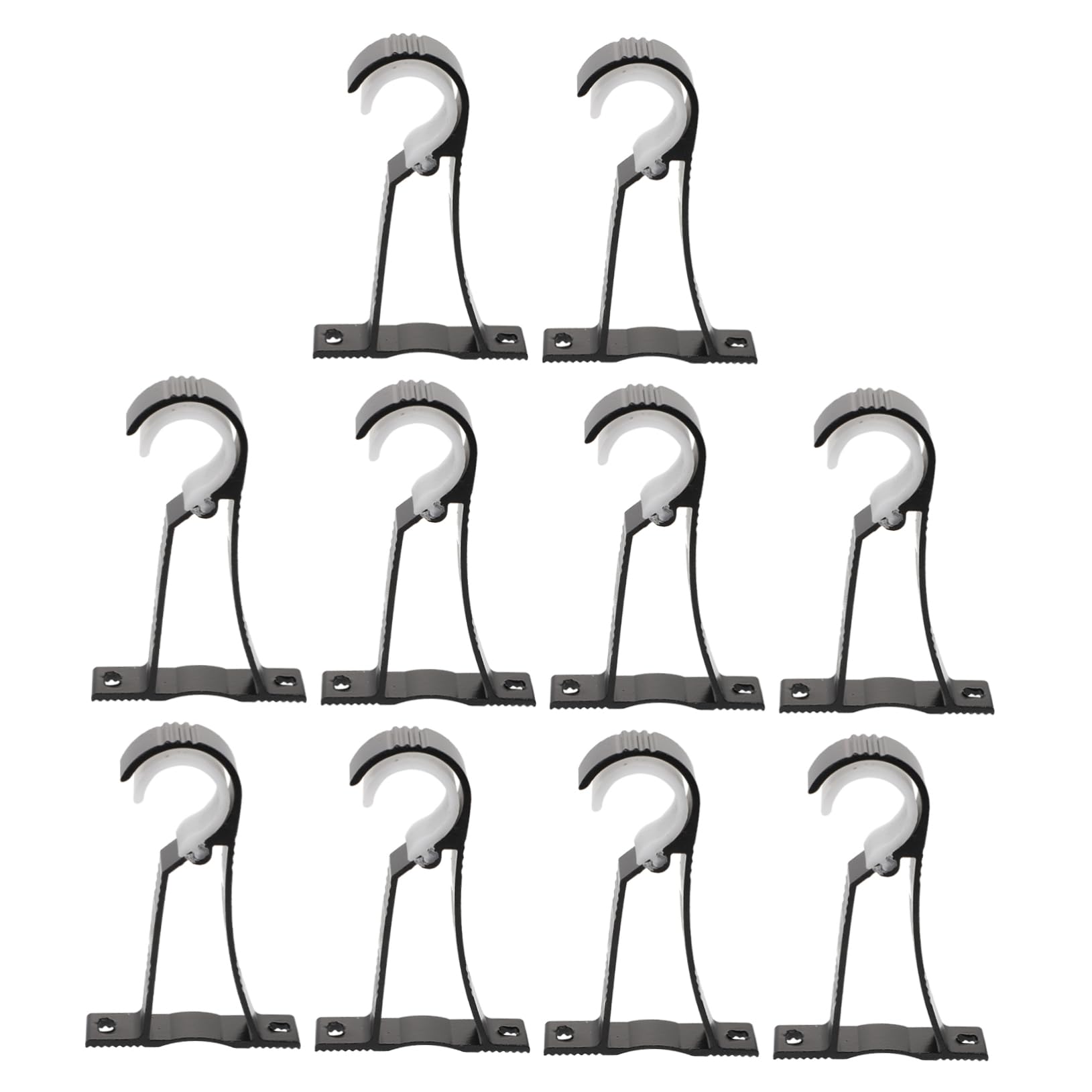SOLUSTRE 10Pcs Sturdy Curtain Rod Brackets for Window Dressing Curtain Rod Holders Easy Installation for Bedroom Living Room Office Kitchen