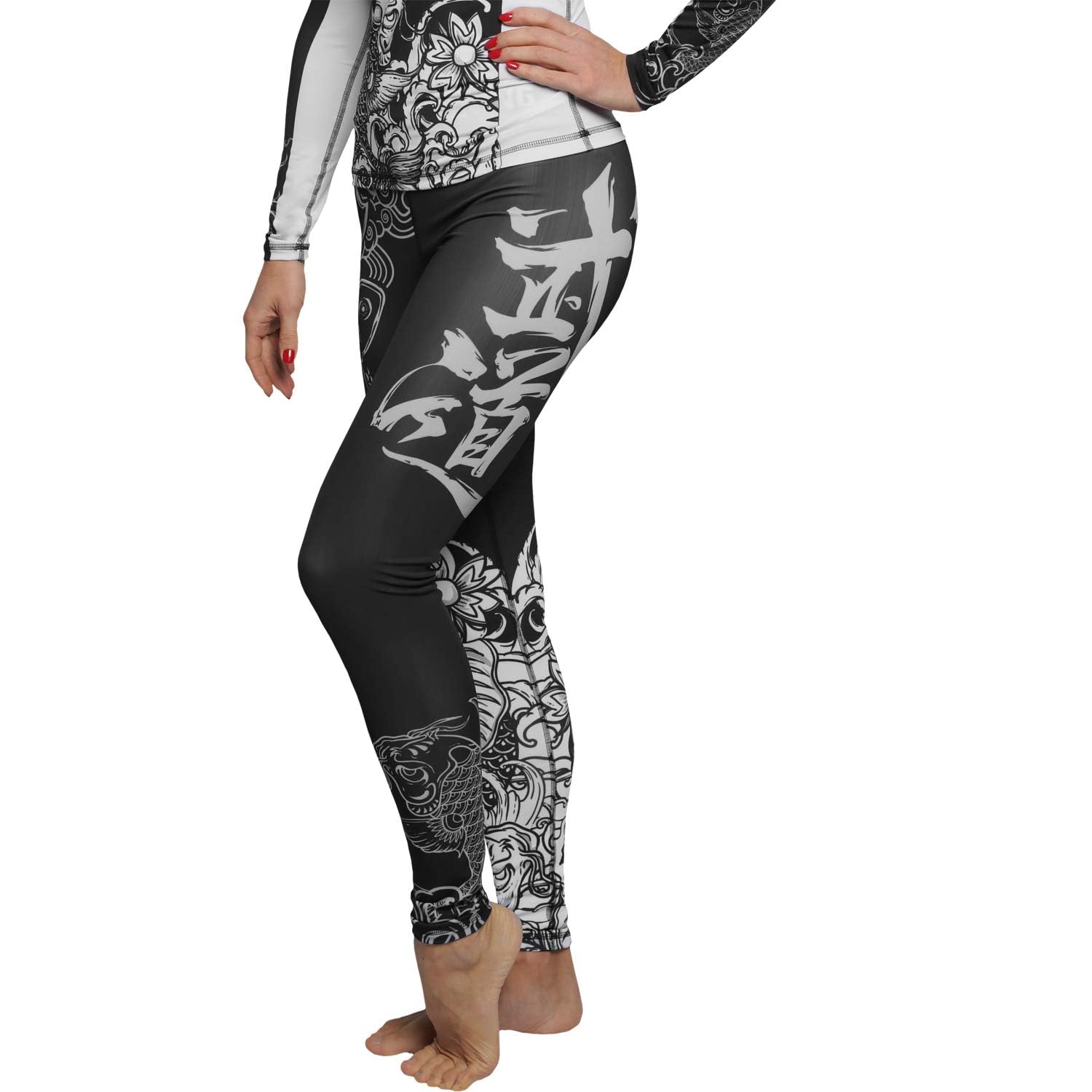 Hardcore Training Leggings Women Legginsy Kobiety Spodnie Kompresyjne Damskie Siłownia Fitness Joga (DE/NL/SE/PL, Alfa, 3XL, Regularny, Regularny, Czarno Biały)