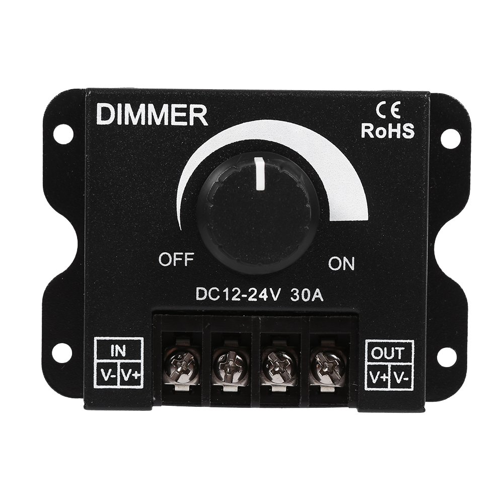 Ściemniacz z Przełącznikiem Led, Kontroler ściemniania PWM DC 12V-24V 30A, Regulacja Jasności Przełącznika ściemniacza światła dla Taśmy LED