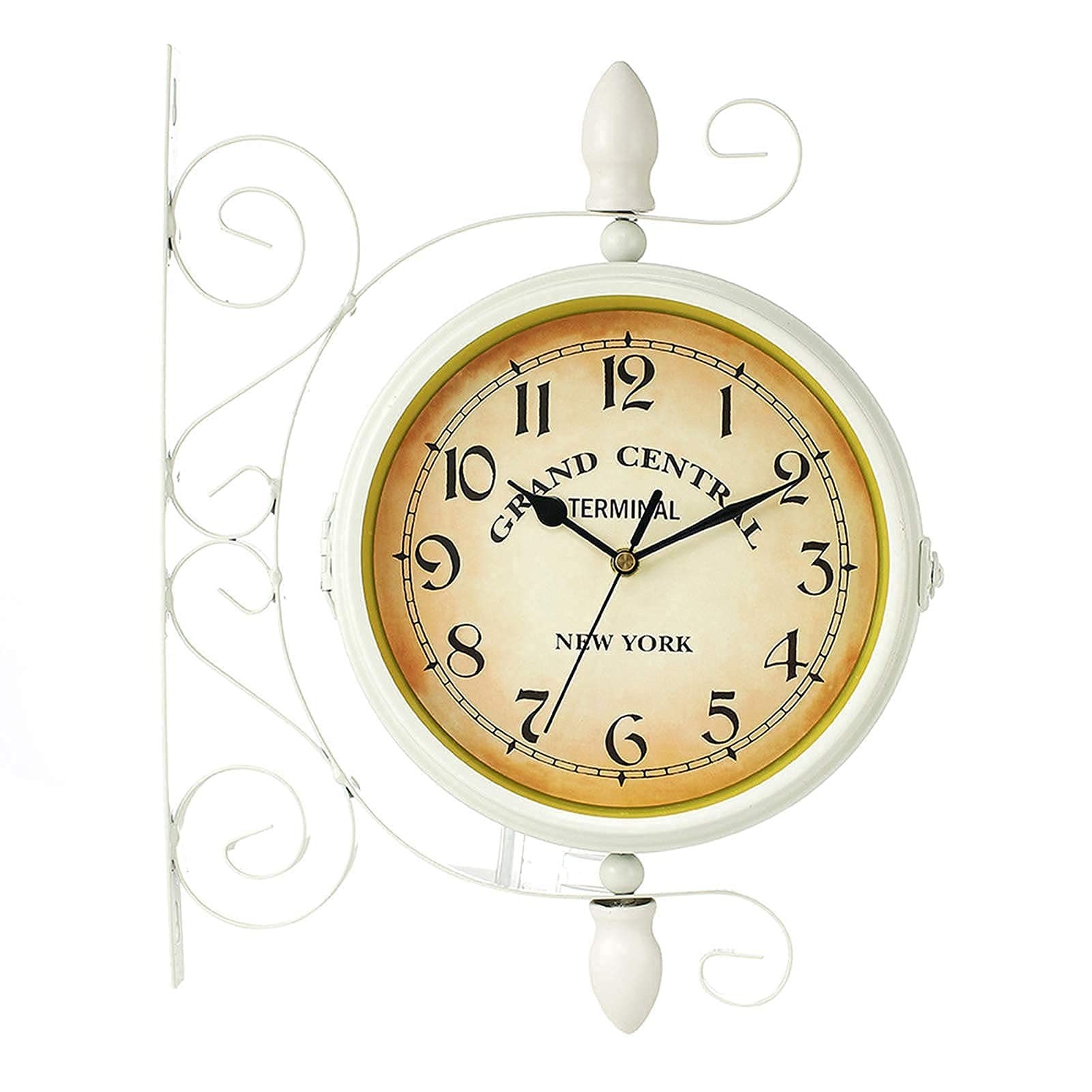 MYUYEE Outdoor Garden Wall Clock, 14 Inch 360 ° Rotation Double Sided Weather Resistant Station Wall Clock Clock