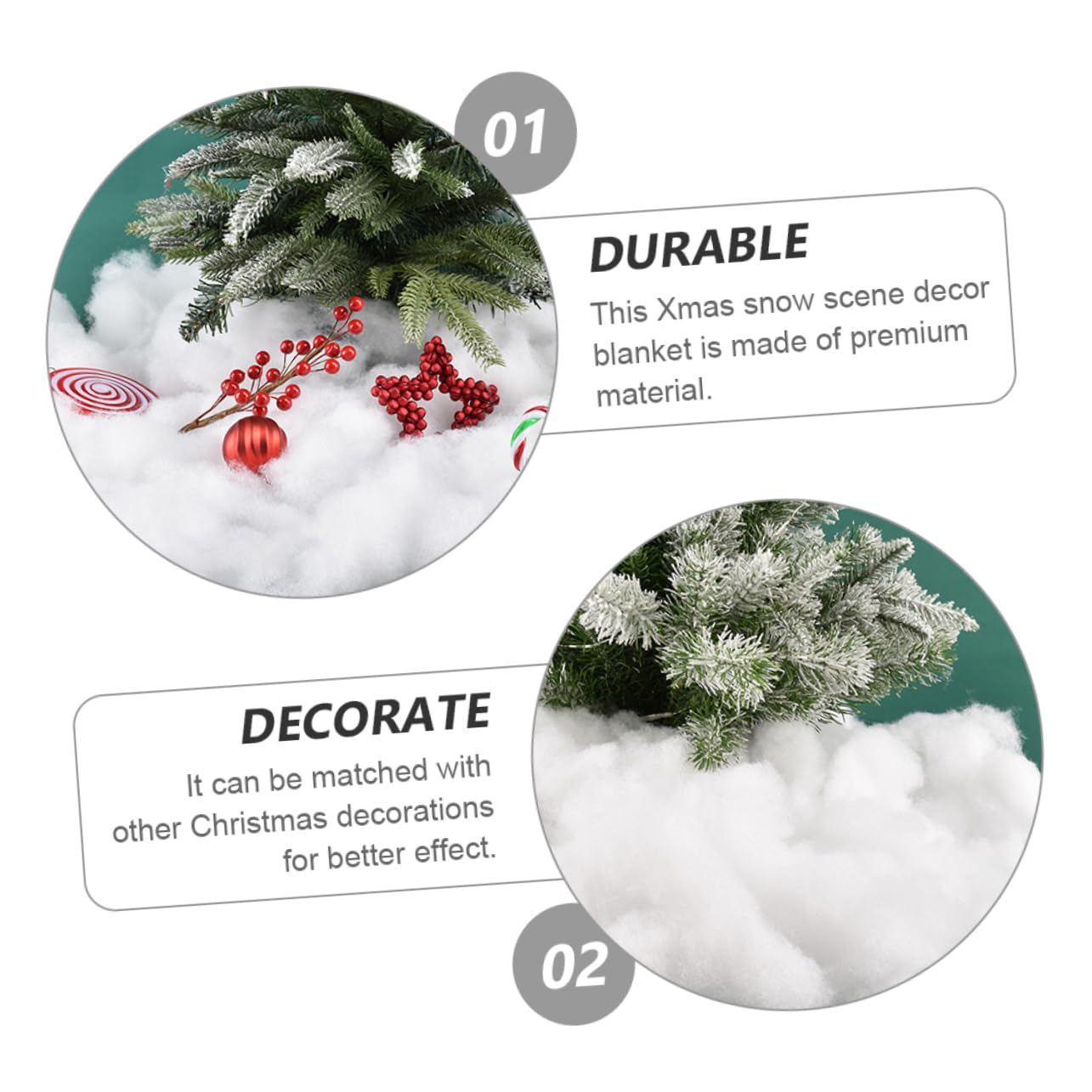 Alipis 1sheet Xmas White Snow Cotton Blanket Thickened Artificial Snow Decor for Parties Versatile Scene Layout for Home Restaurant Winter Decoration for Christmas Atmosphere