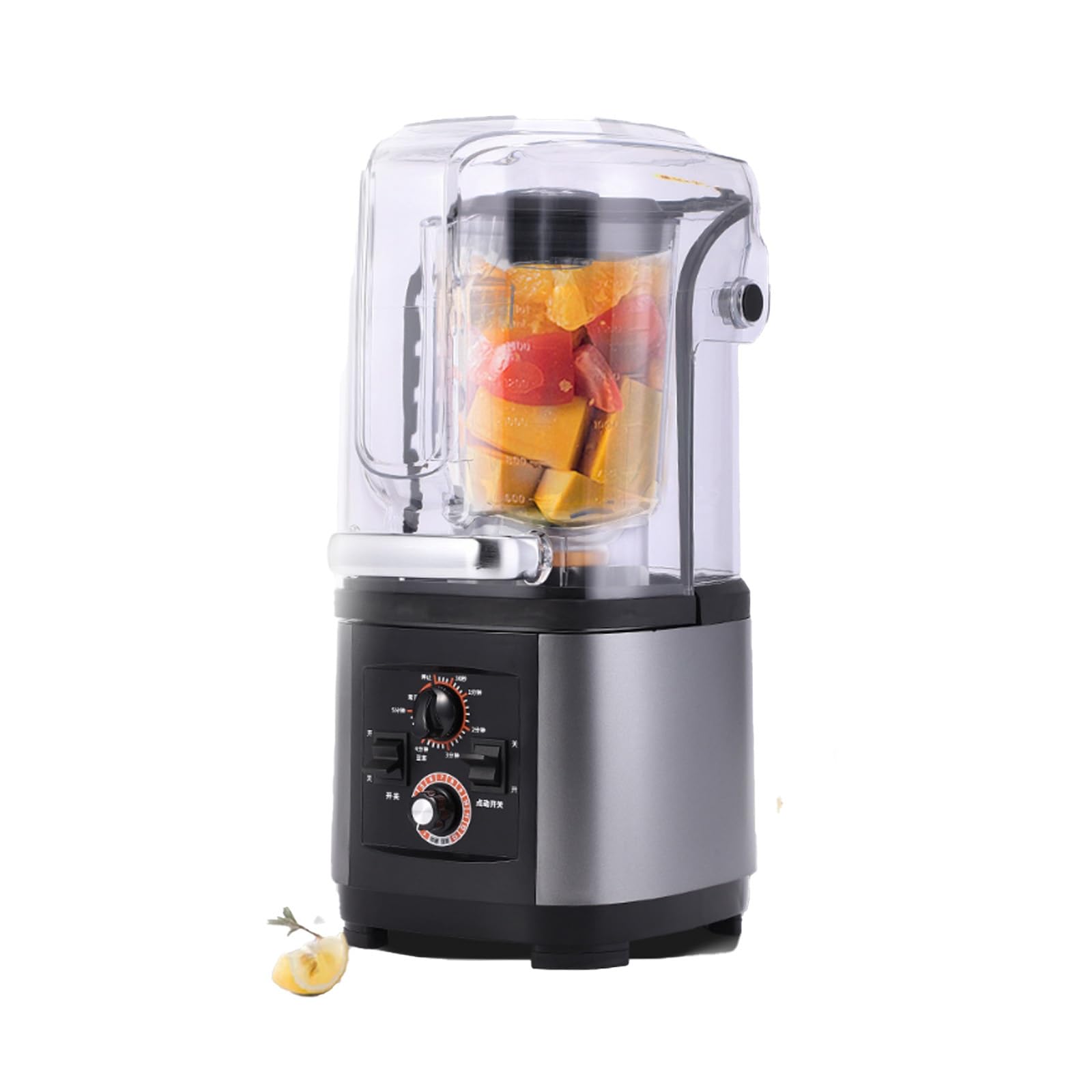 Blender komercyjny 2200 W z cichą osłoną, dzbanek 2 l, szybka kruszarka do lodu, urządzenie do robienia koktajli i koktajli mlecznych, samoczyszczące sterowanie cyfrowe