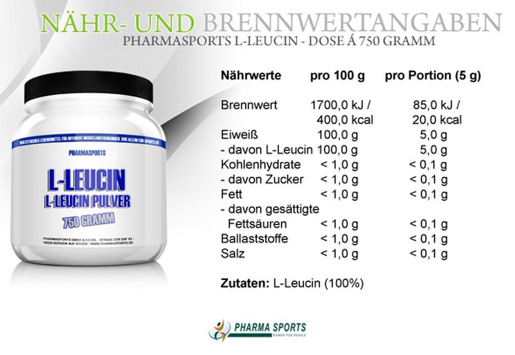 L-Leucin - 750 Gramm reines L-Leucin Pulver