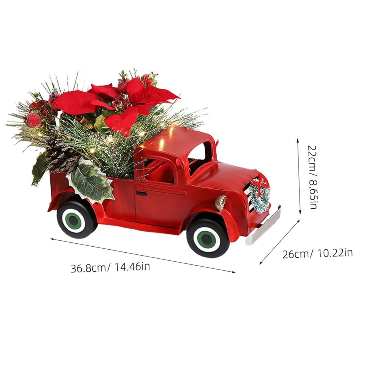 Cabilock Auto Camiones para Niños Coche En Miniatura Decoración De Navidad De La Casa De Campo Modelo Clásico Decoración De Camión Rojo Coches De Juguete Modelos Planchar Adornos Anticuado