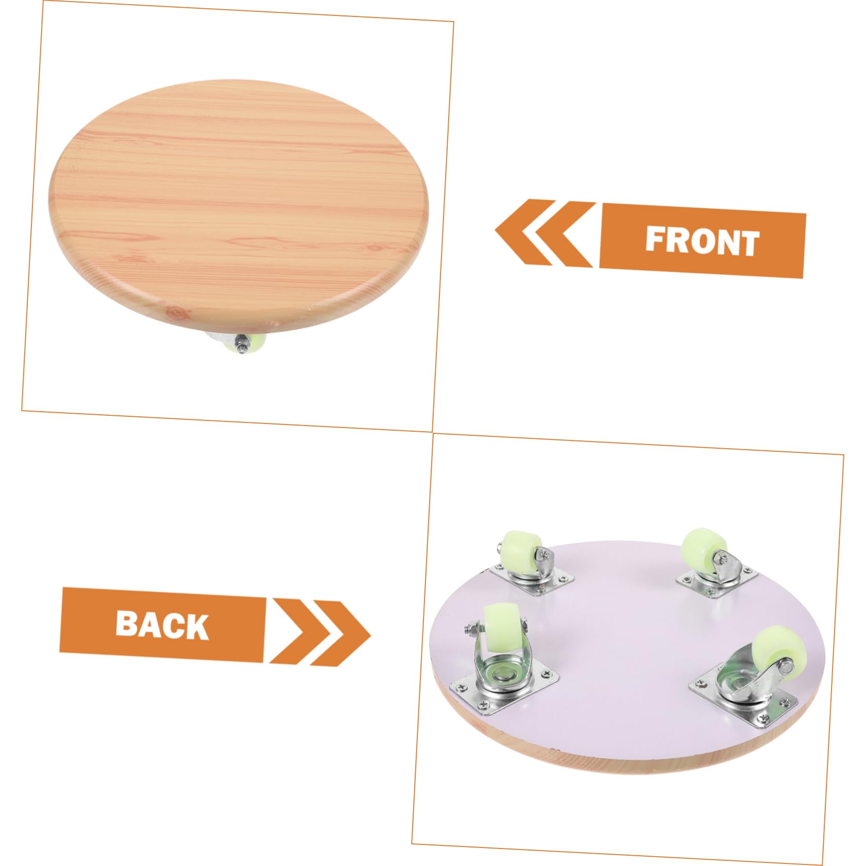 HOLIDYOYO Ergonomic Low Small Stool Rolling Stool Swivel Wheels Foot Rest for Spa/Bathroom Material