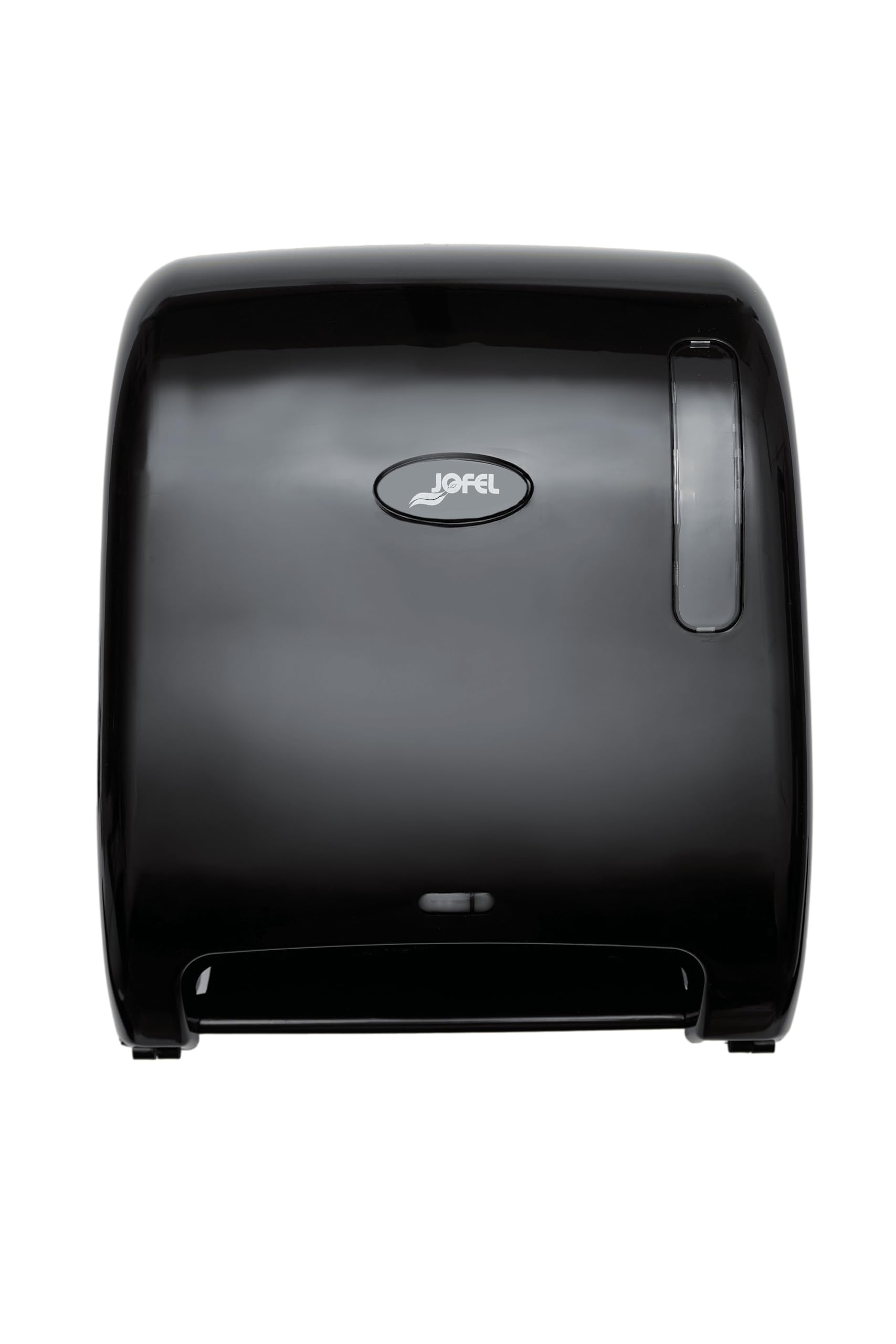 Jofel - AG65600, Dispensador de Papel Automático, Dispensador de Papel Bobina en Continuo, Fabricado en ABS Negro, Papel 220 mm Ancho, 200 mm Mandril ø 35/45mm
