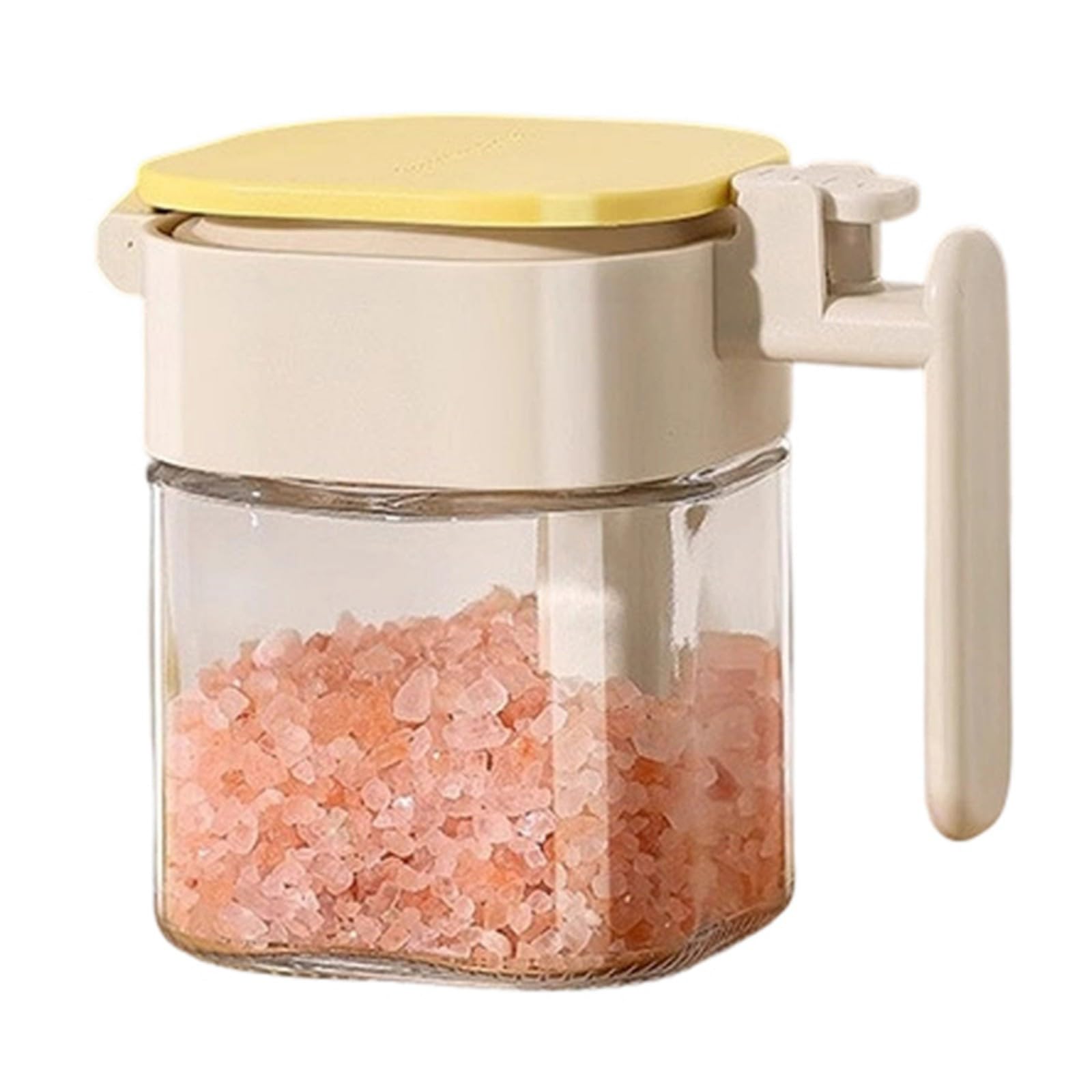 Kaeltsyn Clear Glass Sealed Seasoning Canister with Sealing Lid and Spoon Storage for Hygienic Cooking Glass Seasoning Jar