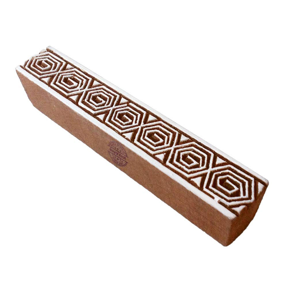 Royal Kraft Traditional Wood Blocks Spiral Border Designs Printing Stamps - DIY Henna Fabric Textile Paper Clay Pottery Block Printing Stamp (B07GCK3FBJ) Amazon Price History, Amazon Price Tracker
