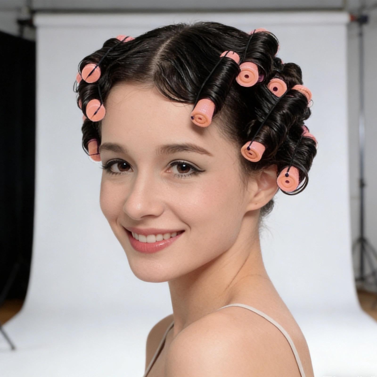 Kit Permanente Cheveux avec Bigoudis 0,51 Pouce, Set de Bigoudis pour Cheveux Courts et Longs, Kit de Bouclage avec Couvercles, Élastiques et Peigne, Outil de Coiffure pour Femmes, Utilisation Maison