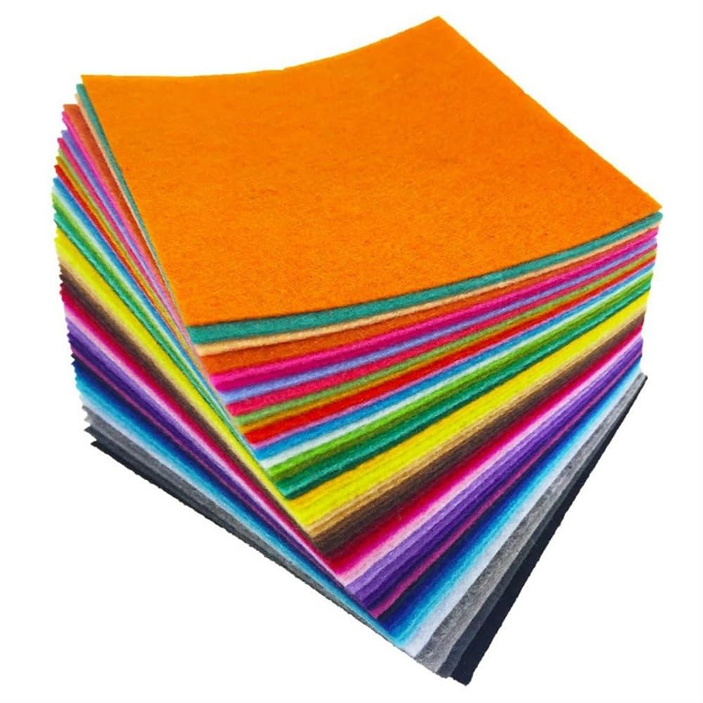 Arkusz z miękkiej tkaniny filcowej, różne kolory, patchworkowy, szycie, DIY, rzemiosło, kwadraty, włóknina, grubość 1 mm, ręcznie tkana, 30 cm x 30 cm