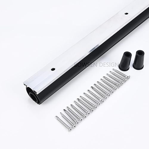 Miniatura 2 de BOWSEN Juntas universales de goma para puerta de garaje con anillo U +O de alta resistencia, kit de retención de riel de aluminio, negro (10 pies,