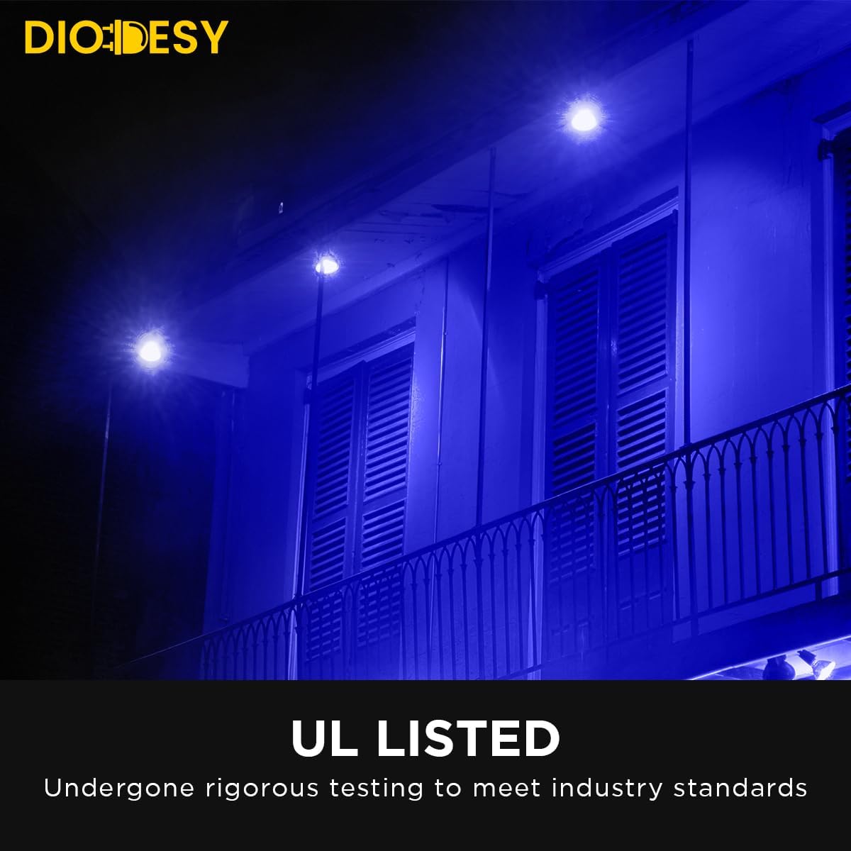Diodesy- PAR20 LED Colored Blue Flood Light Bulb 3W (50W Equivalent) E26 Medium Base Pack of 6- Waterproof Energy Efficient Indoor Outdoor Use for Recessed Spotlight Track Light Party Decoration