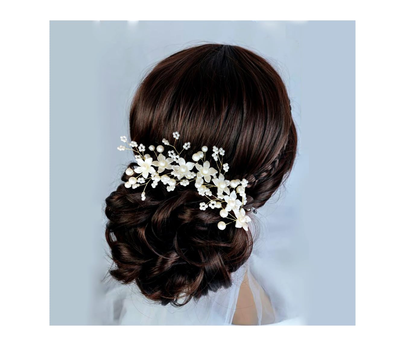 Hair Flare Floral with Pearl Design Hair Vein/Judabun/Hair Clip/Hair Accessories for Women and Girls - 2602, Silver (B0C9MTHC4J) Amazon Price History, Amazon Price Tracker