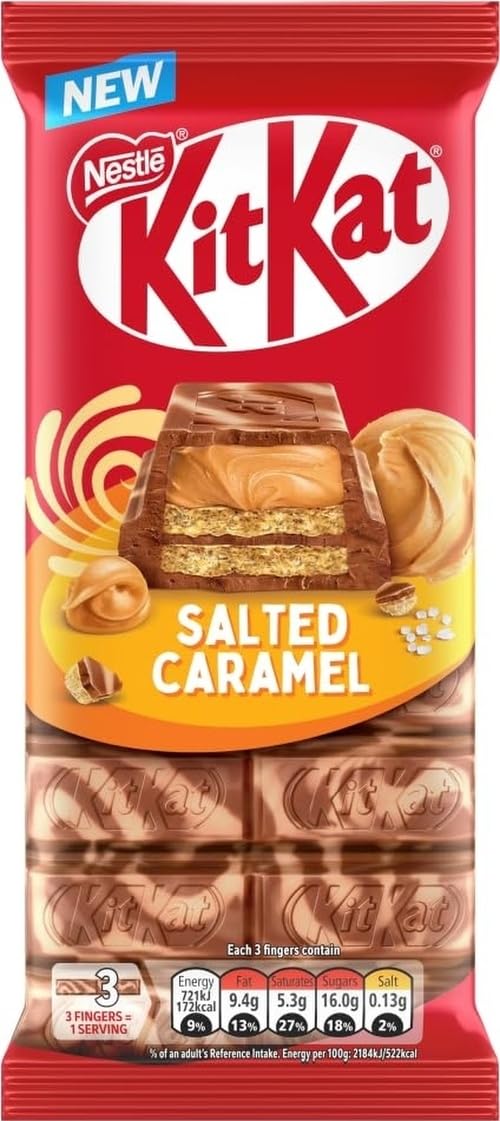 KitKat Salted Caramel Chocolate Sharing Bar - Crispy Wafer Biscuit, 99g | Pack of 1