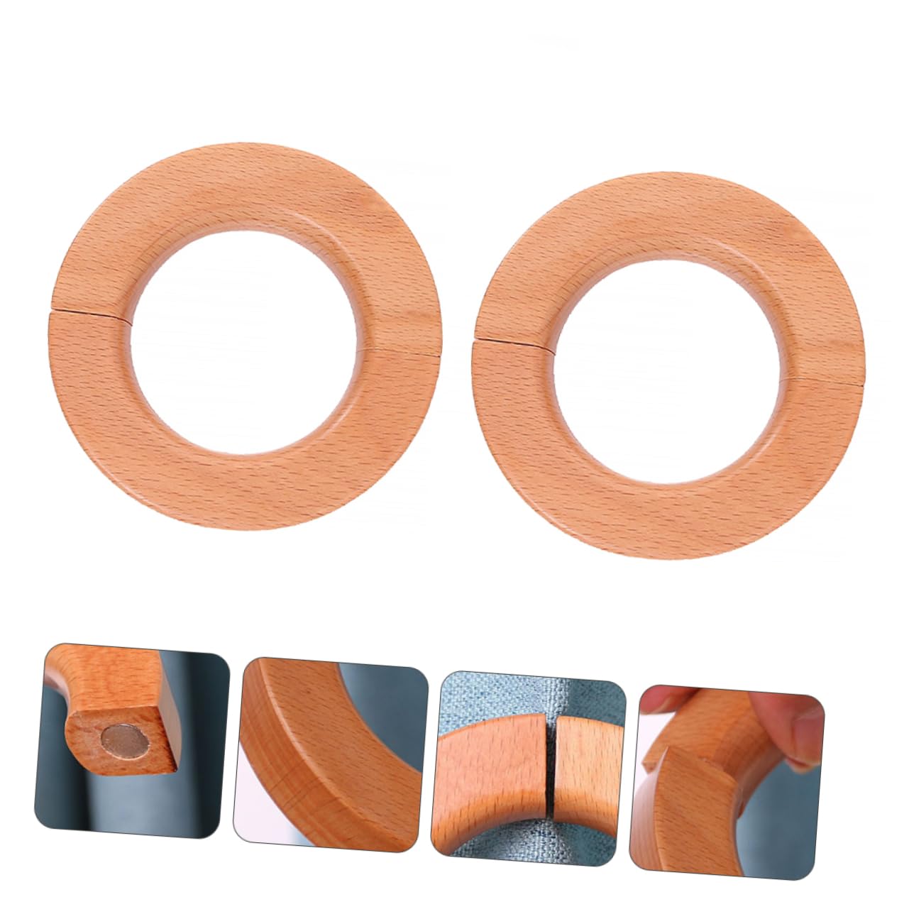 Cabilock 6 Pièces Boucle De Rideau en Bois Boucle Décorative De Rideau Embrasse De Magnétique e De pour La Maison e D'Embrasse De en Bois pour