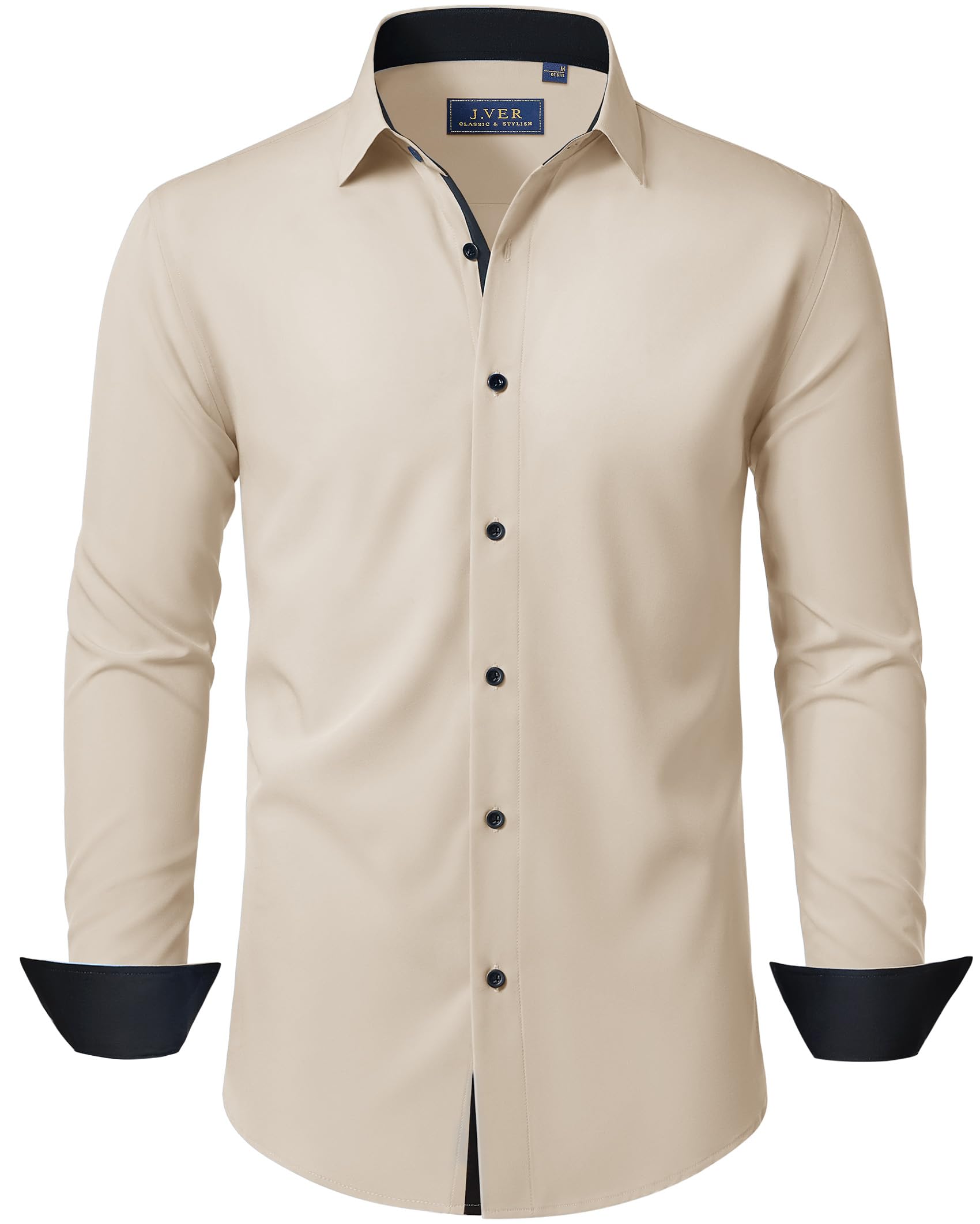 J.VER Hemd Herren Langarm Stretch Herrenhemden Regular Fit Businesshemd Männer Hochzeit Hemden Klassisch Mordern Bügelleichtes Anzughemd