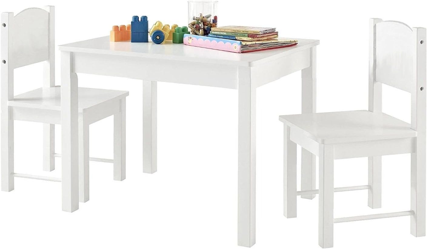 IKEA LATT Children's Table with 2 Chairs, White/Pine : Amazon.co.uk ...