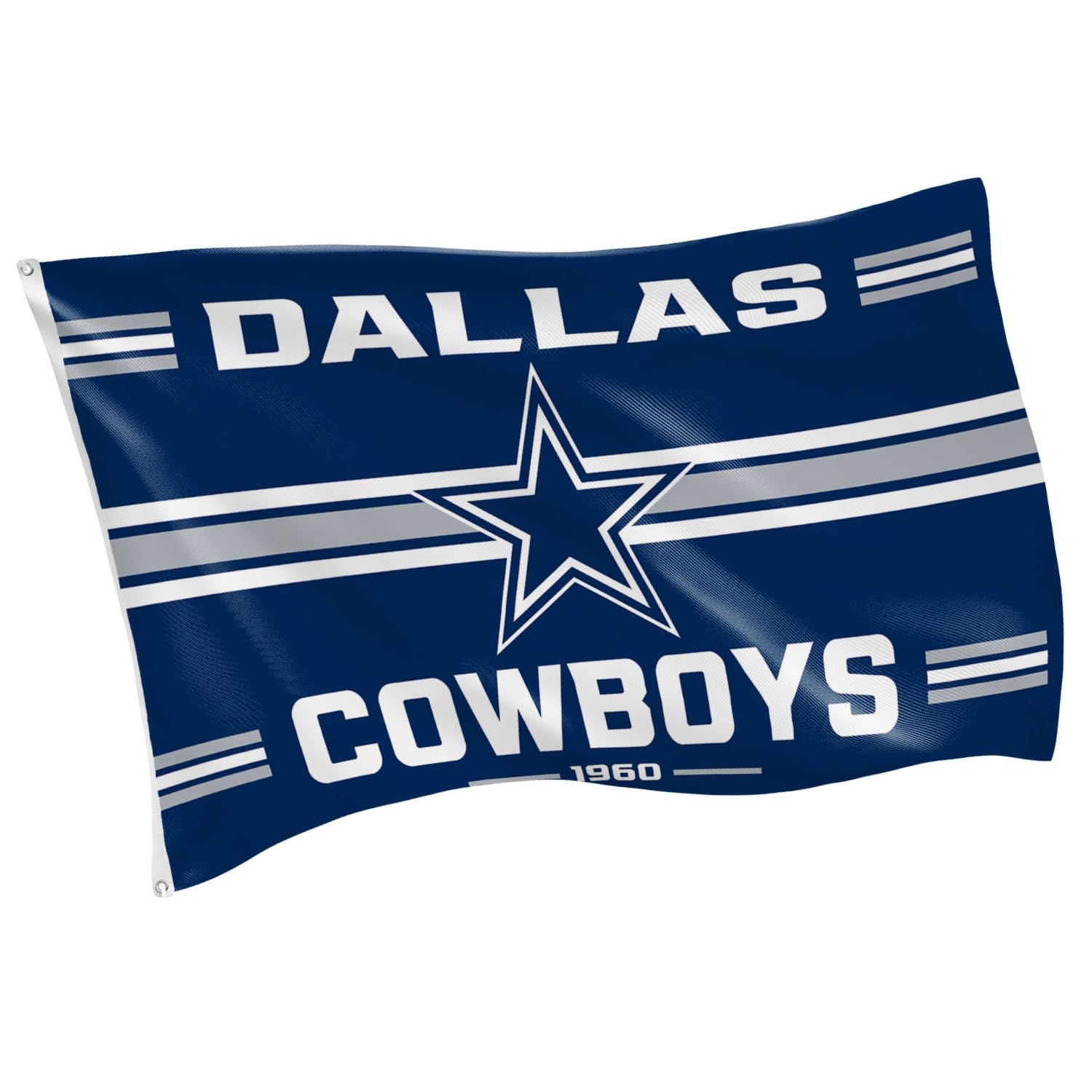 NFL Dallas Cowboys Vintage Flag | 3 x 5 Estate Flag with Grommets | Heavy Duty Banner for Outdoor Garden Patio Decoration | Indoor Wall Decor for Room | Works with Flagpoles for Outside House (Dallas — image 1