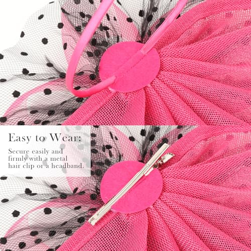 Image of DRESHOW Women Fascinator Hats Tea Party Hat Vintage Pillbox Hat Headband for Cocktail