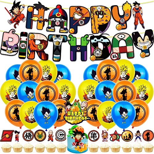 Dragon Ball Globos de Fiesta Decoración Cumpleaños Goku Decoración de Globos Dragon Ball Theme...