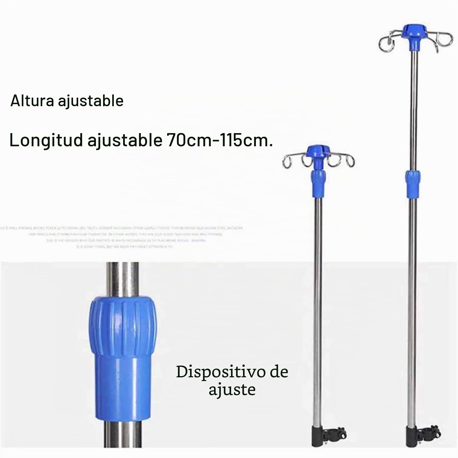 IV-Soporte para Goteo, Soporte intravenoso para Silla de Ruedas, Soporte para suero intravenoso con Acero Inoxidable, Soporte de exhibición de Altura Ajustable