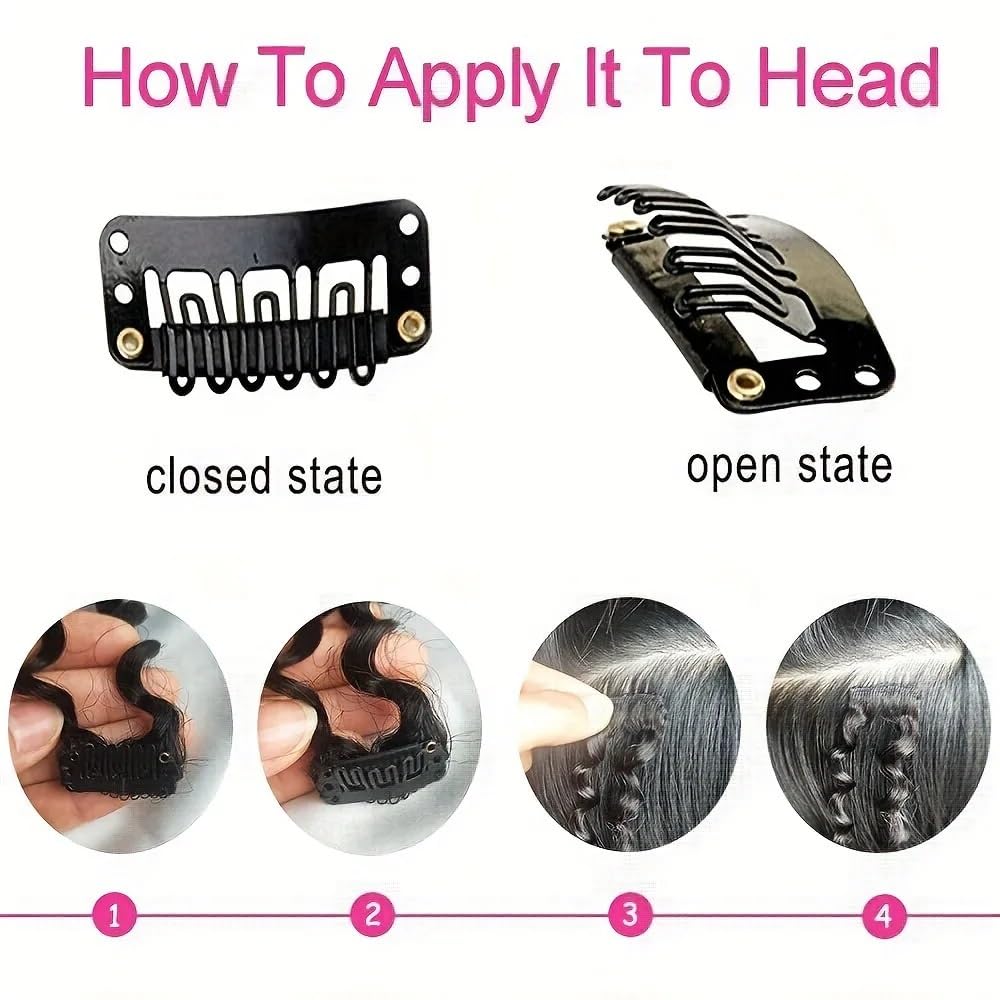 Afro-Locken-Clip-in-Extensions aus Echthaar, 8-teilig mit 18 Clips, 120 g/Set, brasilianisches Remy-Haar for schwarze Frauen(10inch)