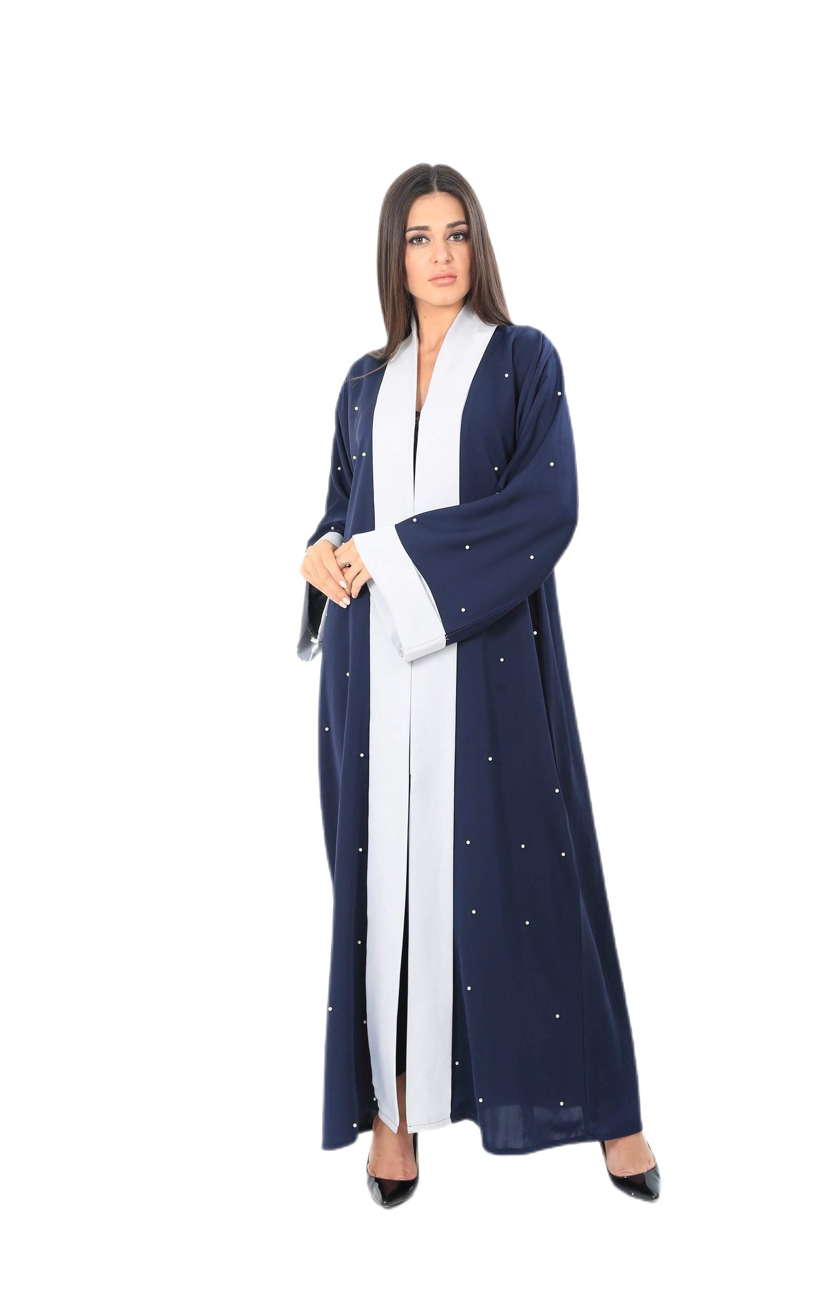 NukhbaaWomens Abaya Made With Fine Fabric, Comes With Matching Hijab AJ1311A