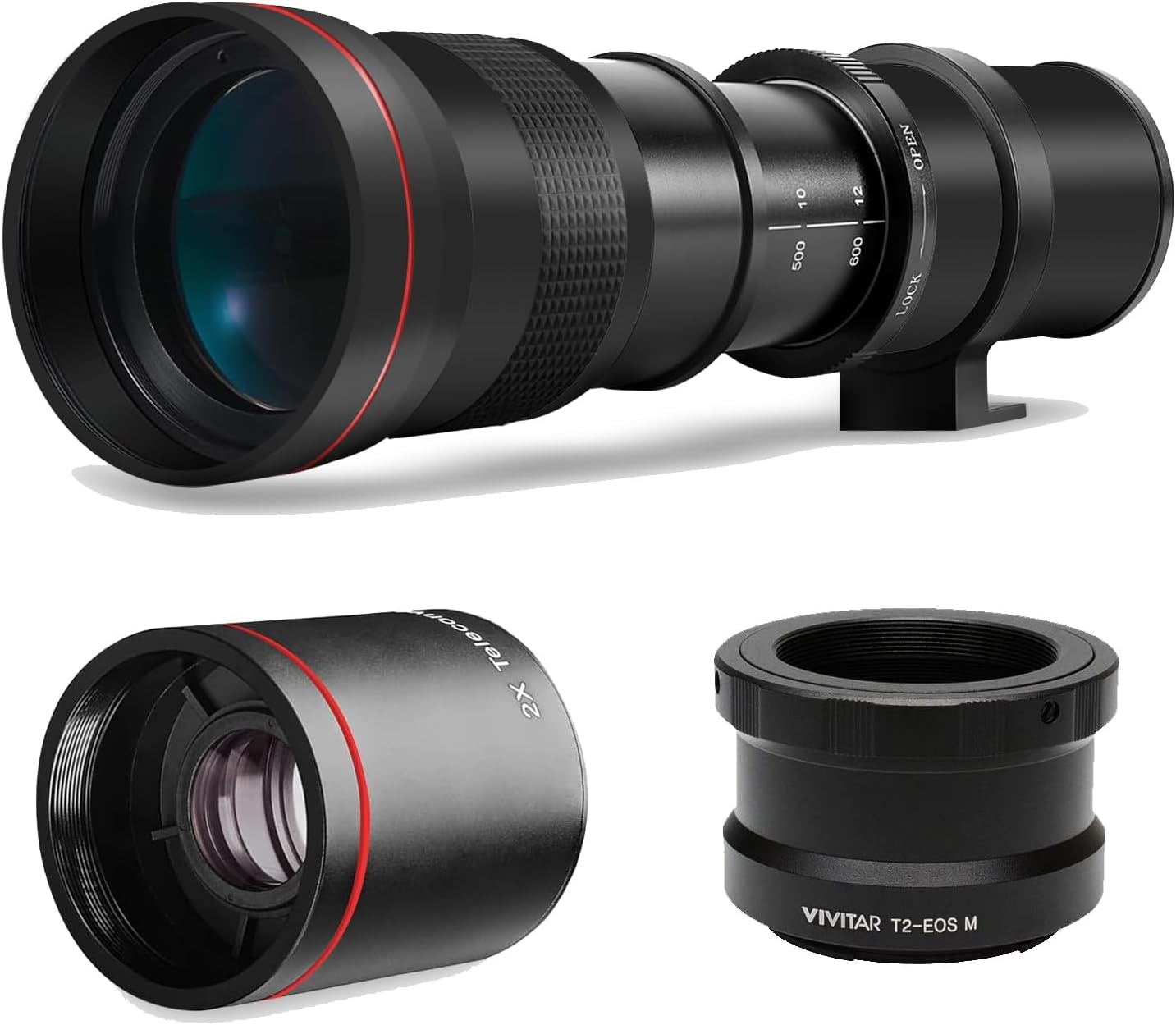 High-Power 420-1600mm f/8.3 Manual Telephoto Zoom Lens for Canon EOS M Series Cameras