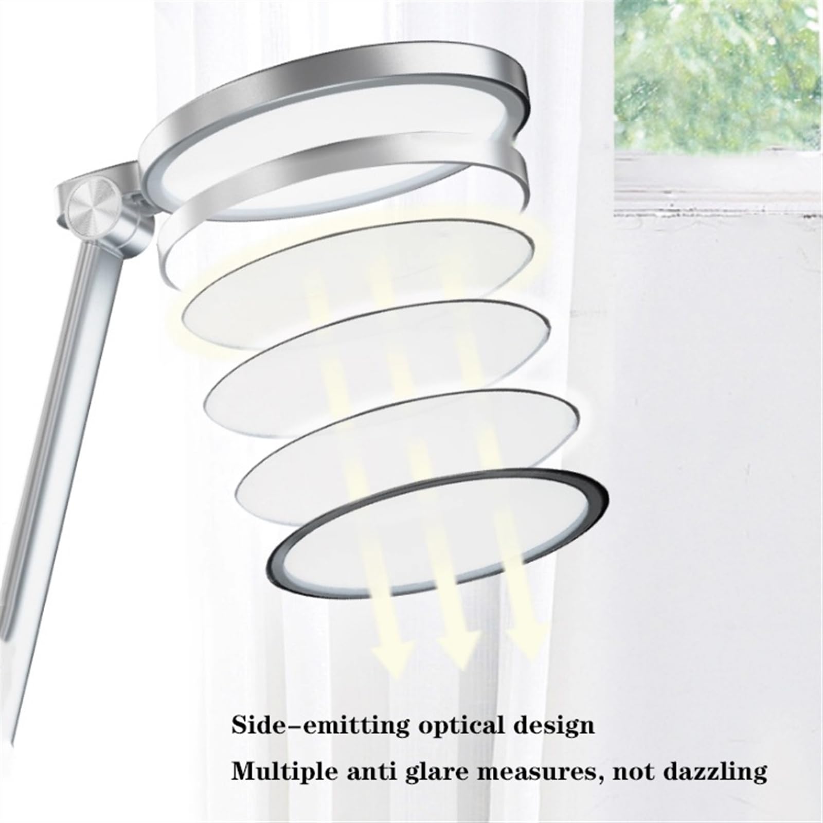 lampe de bureau Lampe de bureau, lampe de bureau LED en aluminium, 3 couleurs et 5 niveaux de luminosité, lampe de bureau à protection oculaire à intensité variable 15/17 W, commande tactile, minuteri