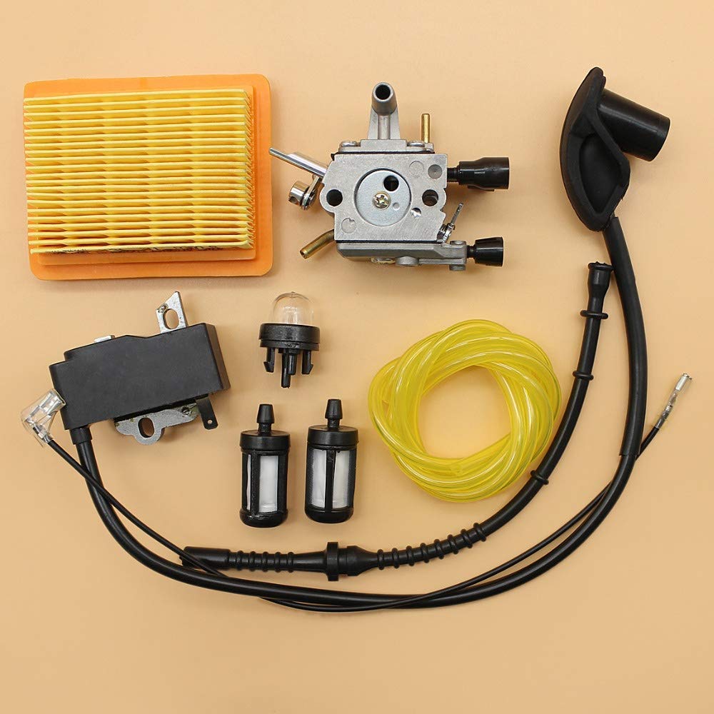 Gaźnik cewka zapłonowa żarówka pompka filtr powietrza zestaw do regulacji węża paliwowego pasuje do STIHL FS120 FS200 FS250 przycinarka kosa spalinowa