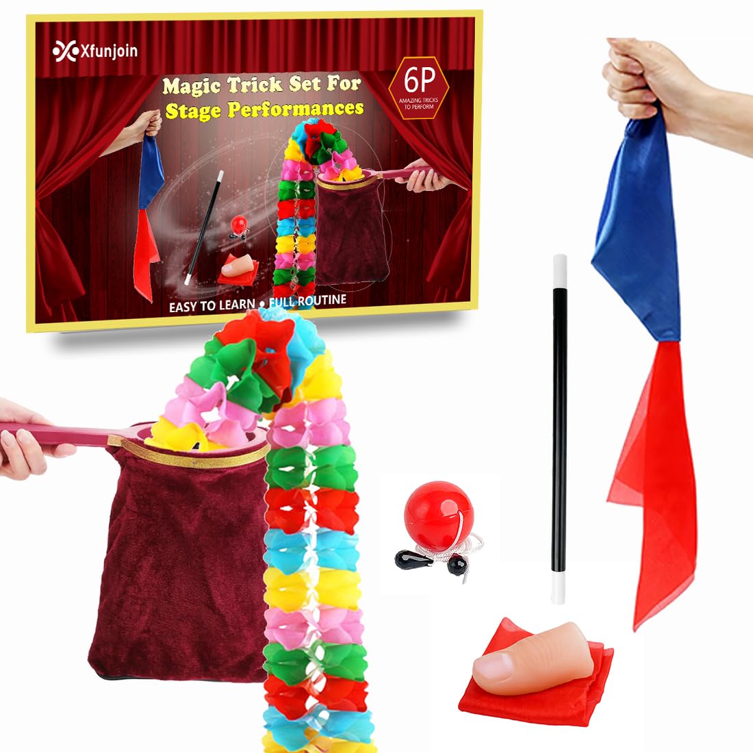 6-Piece Stage Magic Kit with Change Bag