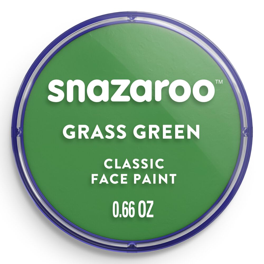 Snazaroo - Pittura Per Viso e Corpo, Trucchi da Viso per Travestimenti, per Bambini e Adulti, 18ML, Colore Verde Prato