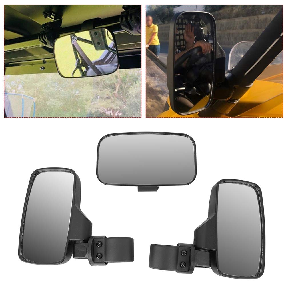 Dioche Rétroviseur de Moto, Rétroviseur Extérieur Kit Combiné de Rétroviseur Central Latéral UTV ATV Adapté pour Commander Arctic Cat Wildcat